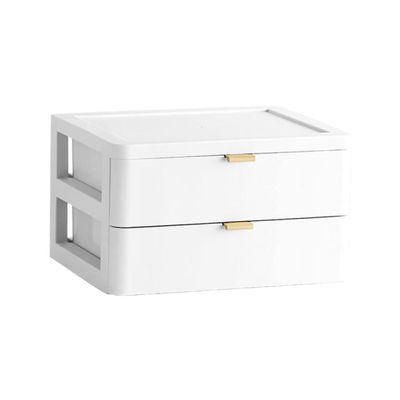 Baluue 1pc Box Drawer Type Makeup Organizer for Cosmetics Holder Practical Desktop for White