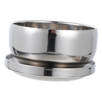 NOLITOY Sturdy Shaving Soap Bowl with Lid Durable Stainless Steel Container for Men and Rustproof Shaving Tool for Home and Salon Use Capacity Design for Efficient Foam Generation