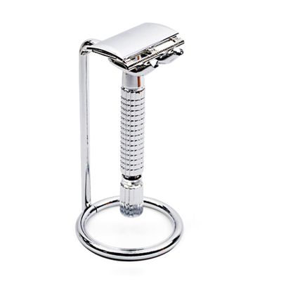 NOLITOY Double Shaving Razor Stand for Safety Razor and Brush Heavy-duty Metal Holder with Random Pattern Facilitates Air Drying Fits Models