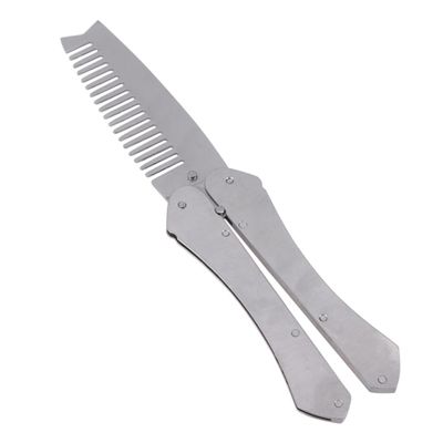 TOVINANNA Men's Folding Beard Comb Anti-static Stainless Steel Mustache Tool for Home and Salon Lightweight Portable Smooth Teeth for Easy Grooming and Shaping