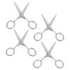 FOMIYES 4pcs Round Tip Small Stainless Steel Eyebrow Grooming Scissors for Safe Trimming Multi-functional Beauty Scissors for Eyebrows Nose Hair and Beard Care view 1