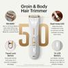 MANSCAPED The Lawn Mower 5.0 Ultra Men's & Women's Groin & Body Hair Trimmer  Dual-Head SkinSafe Trimmer & Foil Blades, Waterproof Wet/Dry Groomer, USB-C Rechargeable with Travel Case, White view 3