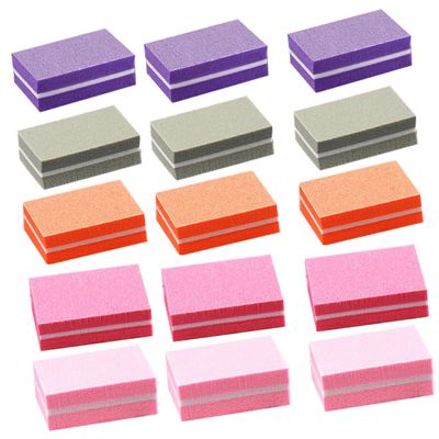 NOLITOY 50pcs Manicure Tools Nail File and Buffer Block Sponge Nail Files Emery Boards for