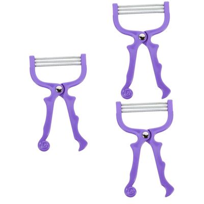 HAPINARY 3pcs Manual Facial Hair Remover Epilator Portable Spring Facial Hair Shaver for Women Non-skid Handle Travel-friendly Beauty Tool