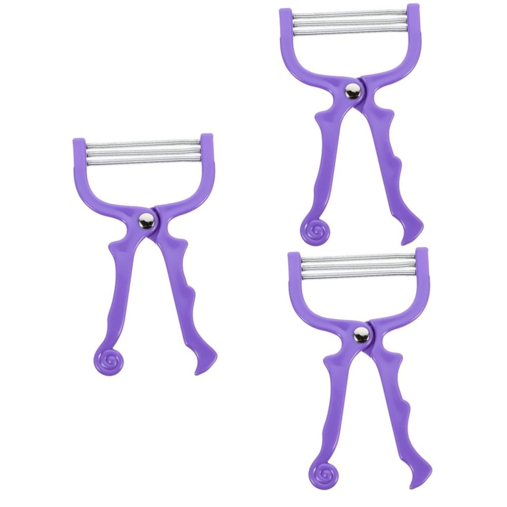HAPINARY 3pcs Manual Facial Hair Remover Epilator Portable Spring Facial Hair Shaver for Women Non-skid Handle Travel-friendly Beauty Tool