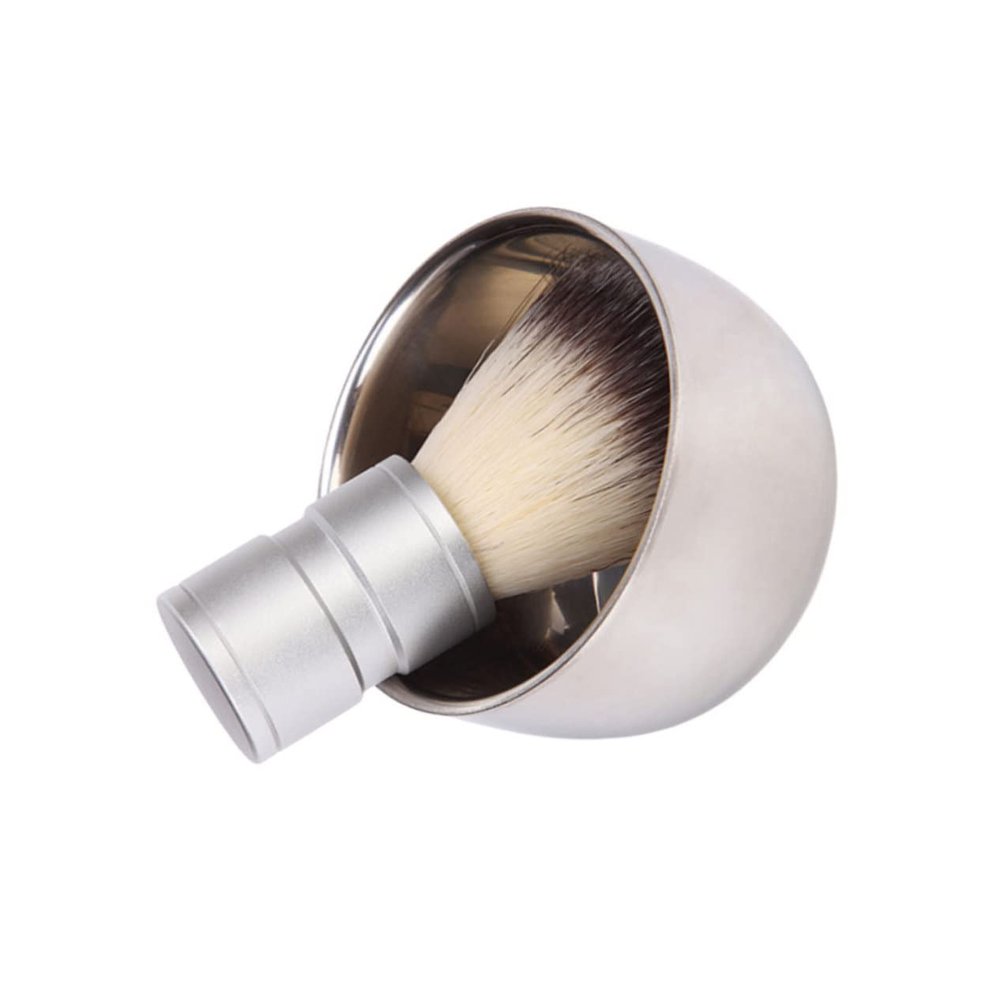 Didiseaon Stainless Steel Beard Brush Shaving Bowl Set High-grade Nylon Bristles Food Grade 304 Steel Perfect for Home