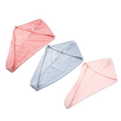 Baluue 3pcs Water Absorbent Dry Hair Cap Quick Dryer Hat Microfiber Towel Bonnet for Wet Hair