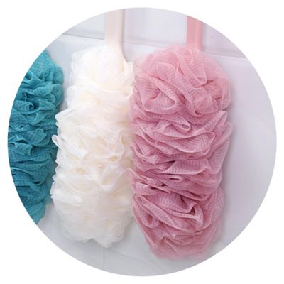 MERRYHAPY Shower Scrubber for Body Mesh Bath Brush Long Handle Bath Brush Exfoliating Back Scrubber Delicate Grid Design