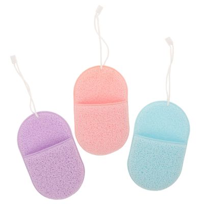FRCOLOR 3pcs Facial Sponges Exfoliating Face Scrubbers for Makeup Removal Soft Seaweed Sponges for Women and Pink