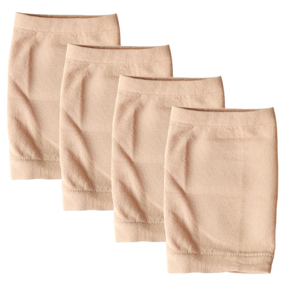 NOLITOY 4pairs Heel Protector Socks for Moisturizing and Cushioning Comfortable Ankle Compression Sleeves for Sports and Stand Duration Skin Tone