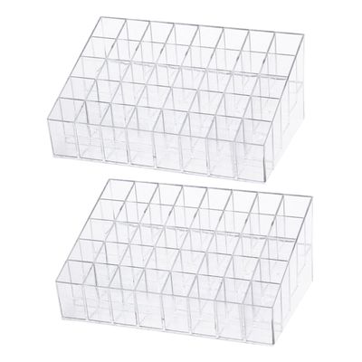MERRYHAPY 2pcs Lipstick Organizer Multi-grid Household Display Rack for Desktop Makeup Storage and Practical Lipstick Holders for Vanity and Dresser Design