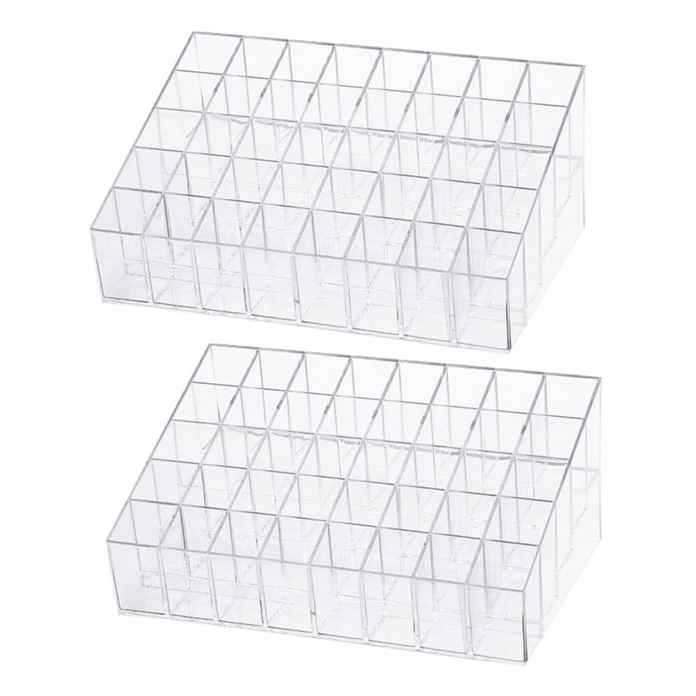 MERRYHAPY 2pcs Lipstick Organizer Multi-grid Household Display Rack for Desktop Makeup Storage and Practical Lipstick Holders for Vanity and Dresser Design