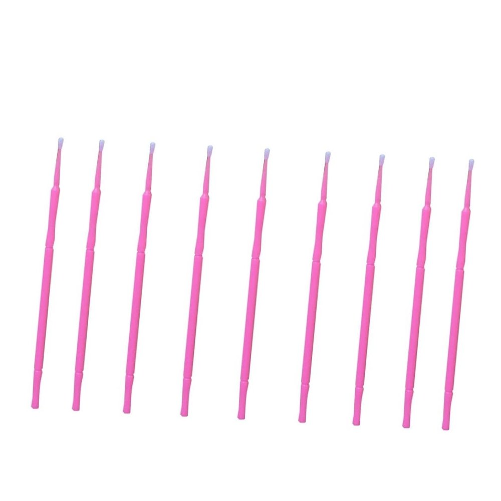 Didiseaon 100pcs Disposable Micro Applicator Eyelash Extension Cotton Swabs Pink Eyelash Applicator Brush for Clean and Sanitary Makeup Application for Salon and Home Use