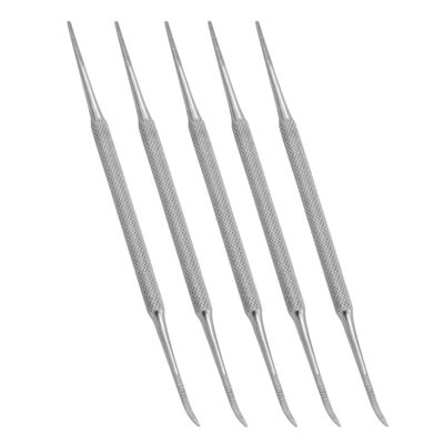 Ingrown Toenail File and Lifter Cuticle Pusher and Nail Cleaner, Dual Ended Nail Care Tool, Stainless Steel (Pack of 5)