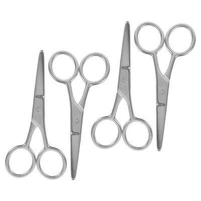 Didiseaon 4pcs Stainless Steel Eyebrow Scissors Round Tips for Safe Trimming of Nose Hair Eyebrows and Beards Precision Grooming Scissors for Men and Women
