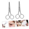 Didiseaon 4pcs Stainless Steel Eyebrow Scissors Round Tips for Safe Trimming of Nose Hair Eyebrows and Beards Precision Grooming Scissors for Men and Women view 2