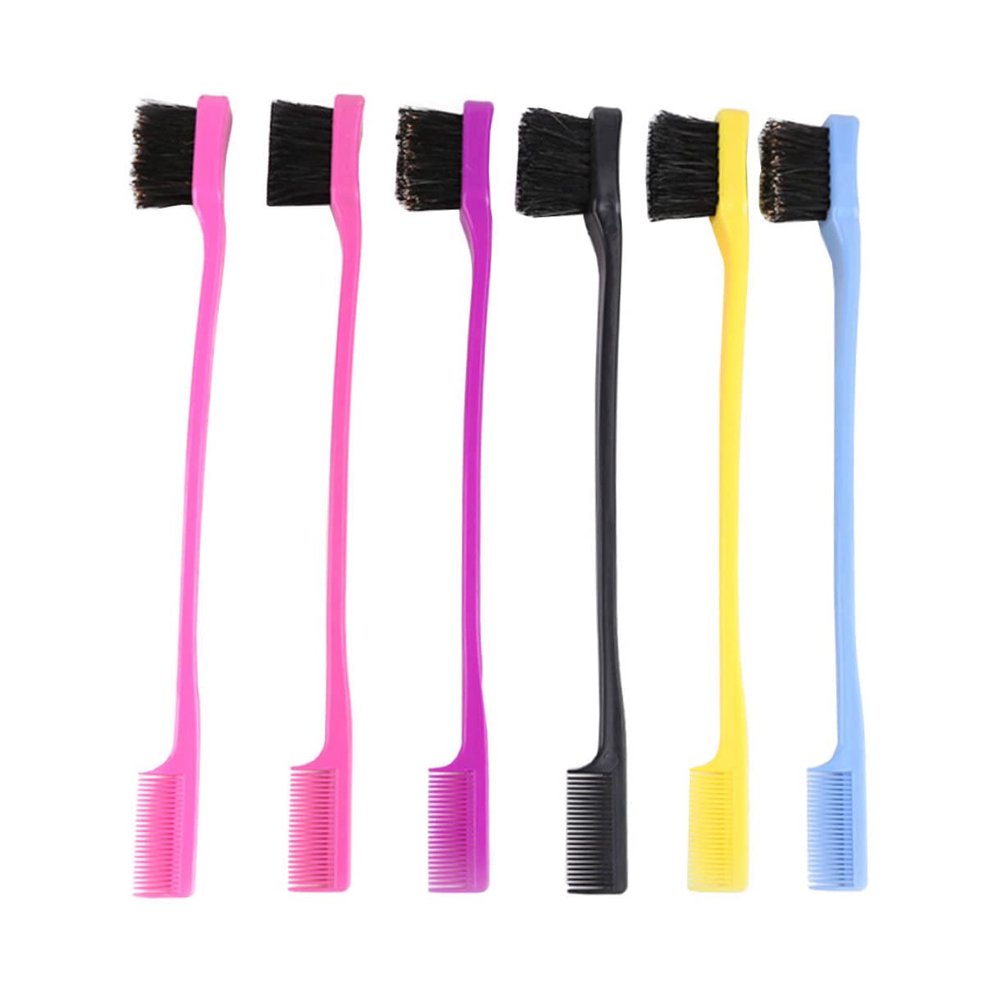 Didiseaon Double-sided Eyebrow Grooming Tool Dual Purpose Brush and Comb for Women and Girls Smooth Edges Comfortable Skin Touch Random Color