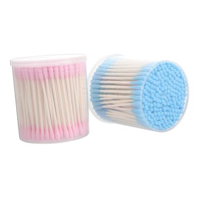 Didiseaon 400pcs Double Tipped Cotton Swabs for Makeup Tattooing Soft Cosmetic Applicators for Ear Cleaning Use Blue and Pink Paper Sticks