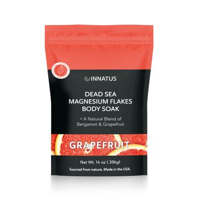 Pure Dead Sea Magnesium Flakes Clarity Soak Relaxing & Replenishing 14oz Bath Soak Infused with Infused with Natural Oils for Muscle Recovery (Grapefruit)