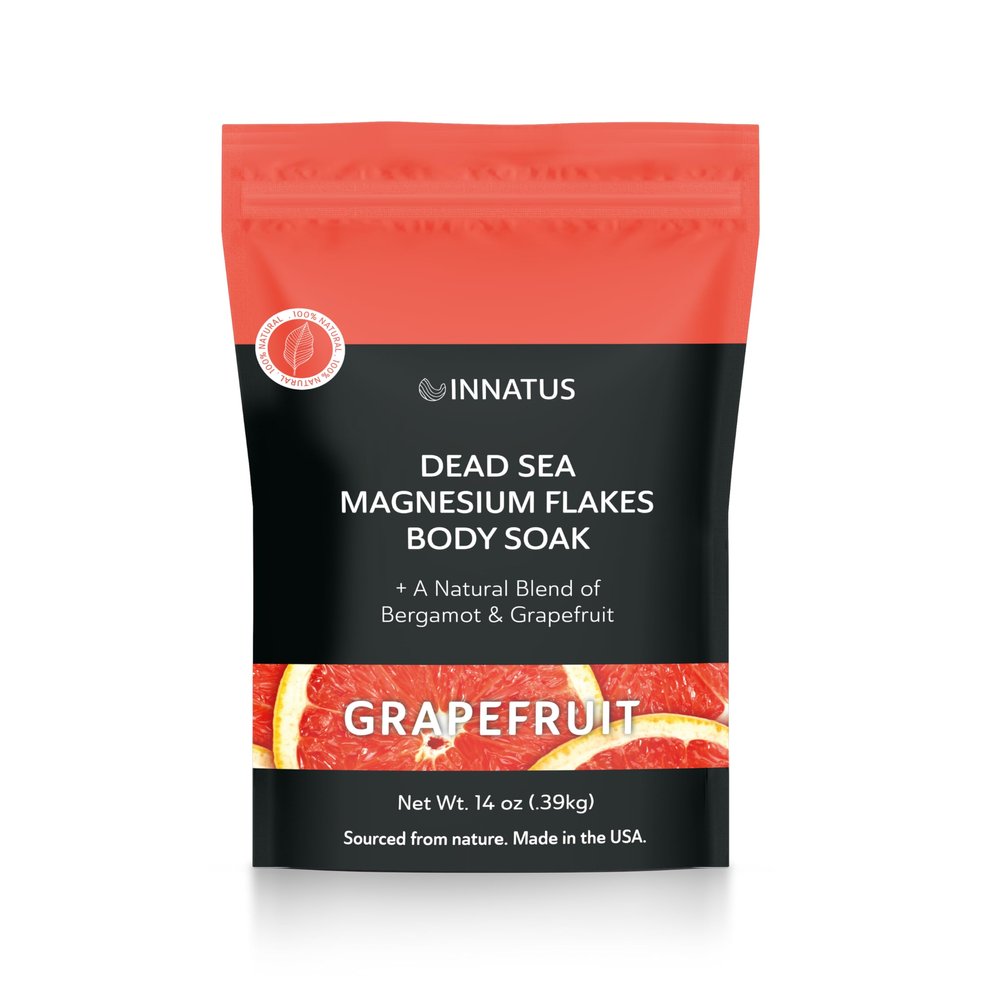 Pure Dead Sea Magnesium Flakes Clarity Soak Relaxing & Replenishing 14oz Bath Soak Infused with Infused with Natural Oils for Muscle Recovery (Grapefruit)