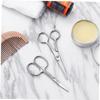 Didiseaon 2pcs Stainless Steel Scissors Set Nose Hair Trimmer Eyebrow Scissor Vibrissa Scissor Safe for Facial Hair Home Use view 3