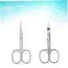 Didiseaon 2pcs Stainless Steel Scissors Set Nose Hair Trimmer Eyebrow Scissor Vibrissa Scissor Safe for Facial Hair Home Use view 4