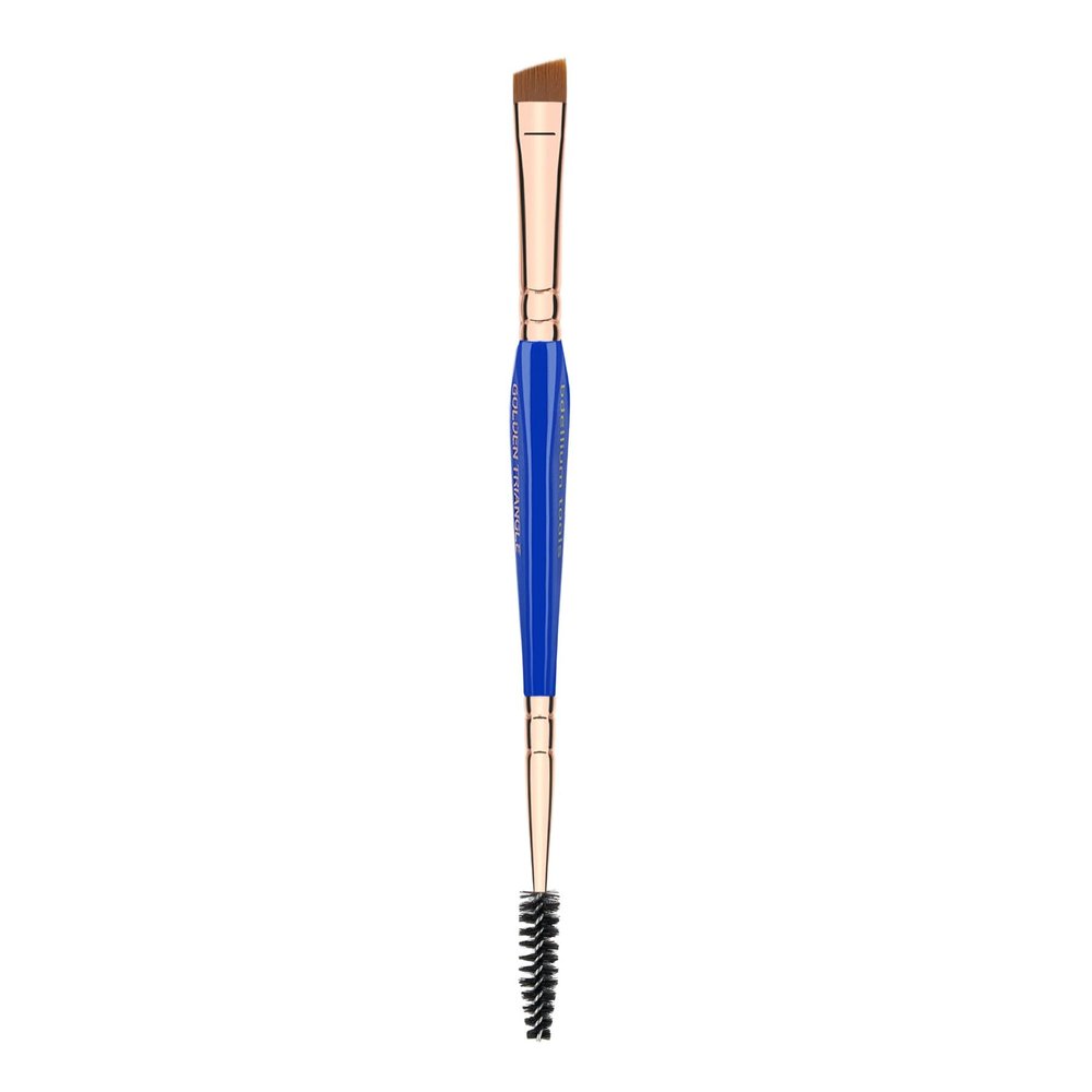 Bdellium Tools Professional Makeup Brush - Golden Triangle 736 Double-ended Angled Definer/Spoolie - With All-Vegan Synthetic Fibers, For Polished, Well-groomed Lashes and Brows (Blue, 1pc)