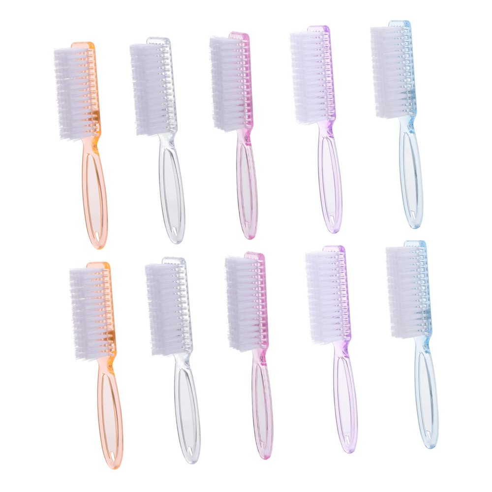 Mikinona 10pcs Fingernail Cleaning Brushes Handle Non-skid Grip Nail Scrub Brush Soft Bristles for Gentle Cleaning for Hands Feet and Nail