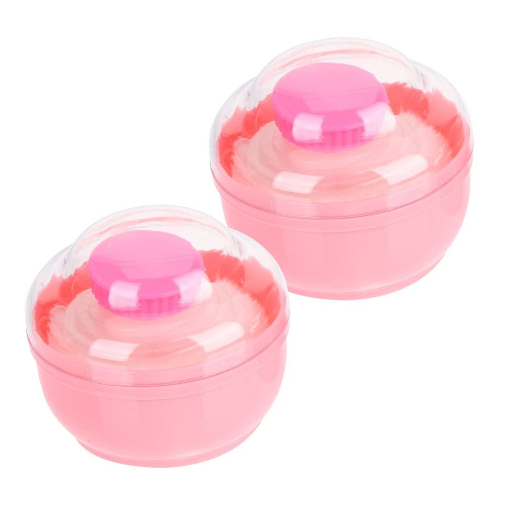 BIUDECO 2pcs Body Powder Puff Box Travel Powder Container for Boys and Girls Adults