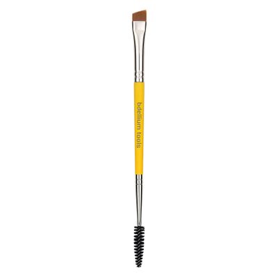 Bdellium Tools Professional Makeup Brush - Studio Series 736 Double-ended Angled Definer/Spoolie - With All-Vegan Synthetic Fibers, For Polished, Well-groomed Lashes and Brows (Yellow, 1pc)