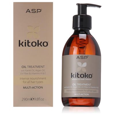 ASP Kitoko Haircare Advanced Hair Theraphy, All Hair Types Oil Treatment with Karit Oil Argan Oil UV Filter & Vitamin E, Intense Nourishment For All Hair Types (290ml/9.8fl.oz)