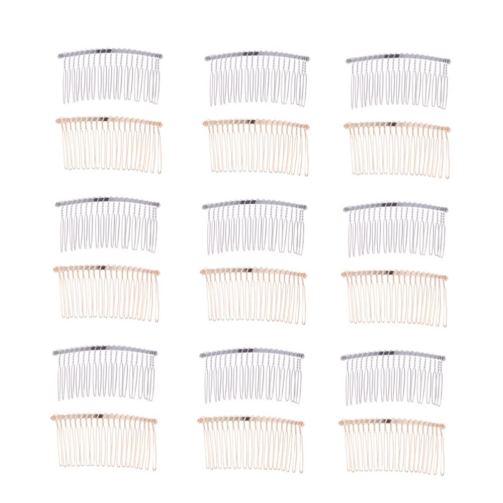 Baluue 20pcs Insertion Hair Combs Minimalist Headdress for Weddings Parties Everyday Wear Silver Teeth Hair Accessories for Women