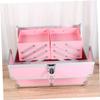 Baluue Handheld Cosmetics Box Durable Makeup Train Case Organizer for Travel Chic with Shoulder Strap Capacity for Beauty Essentials view 3