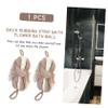Baluue 2pcs Exfoliating Bath Balls Long Shape Shower Sponge Deep Cleansing Body Scrubber for Home Use Quick-Drying Space-Saving Design Soft Supple Material Khaki White Stripes view 2