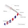 IWOWHERO Red Blue White Stripe Manual Beard Razor for Salon and Eyebrow Grooming Traditional Shaving Tool Without Blades Safe and Comfortable Design for Men view 3