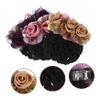 Beatifufu 3pcs Flower Hair Bun Covers Fabric Hair Nets Floral Design for Women for Casual and Formal Occasions for Dancers and Performers view 3