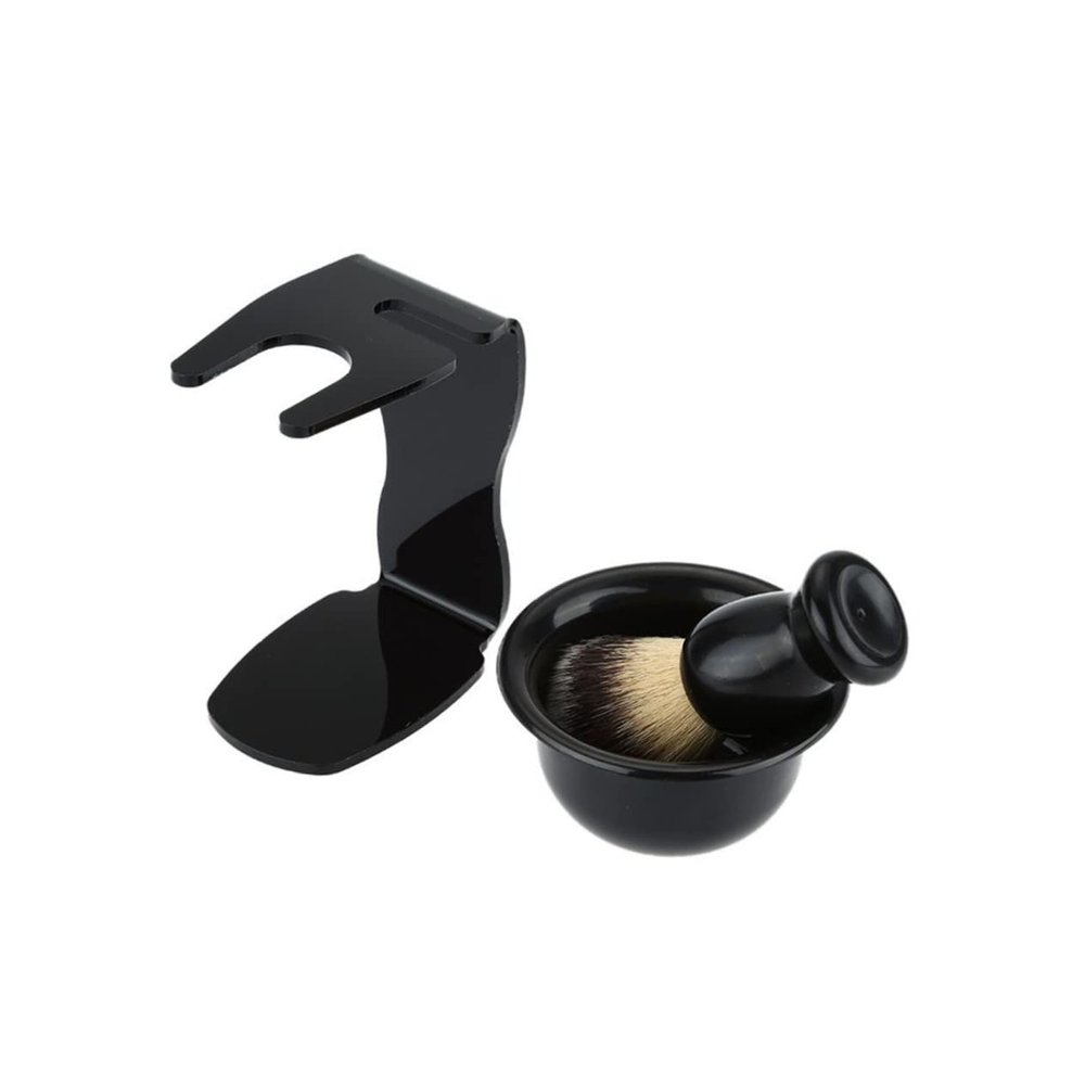 NOLITOY Nylon Shaving Tools Set Shaving Brush Acrylic Stand and Sleek Soap Bowl for Men Grooming Needs -resistant and Easy to Organize