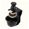 NOLITOY Nylon Shaving Tools Set Shaving Brush Acrylic Stand and Sleek Soap Bowl for Men Grooming Needs -resistant and Easy to Organize view 2