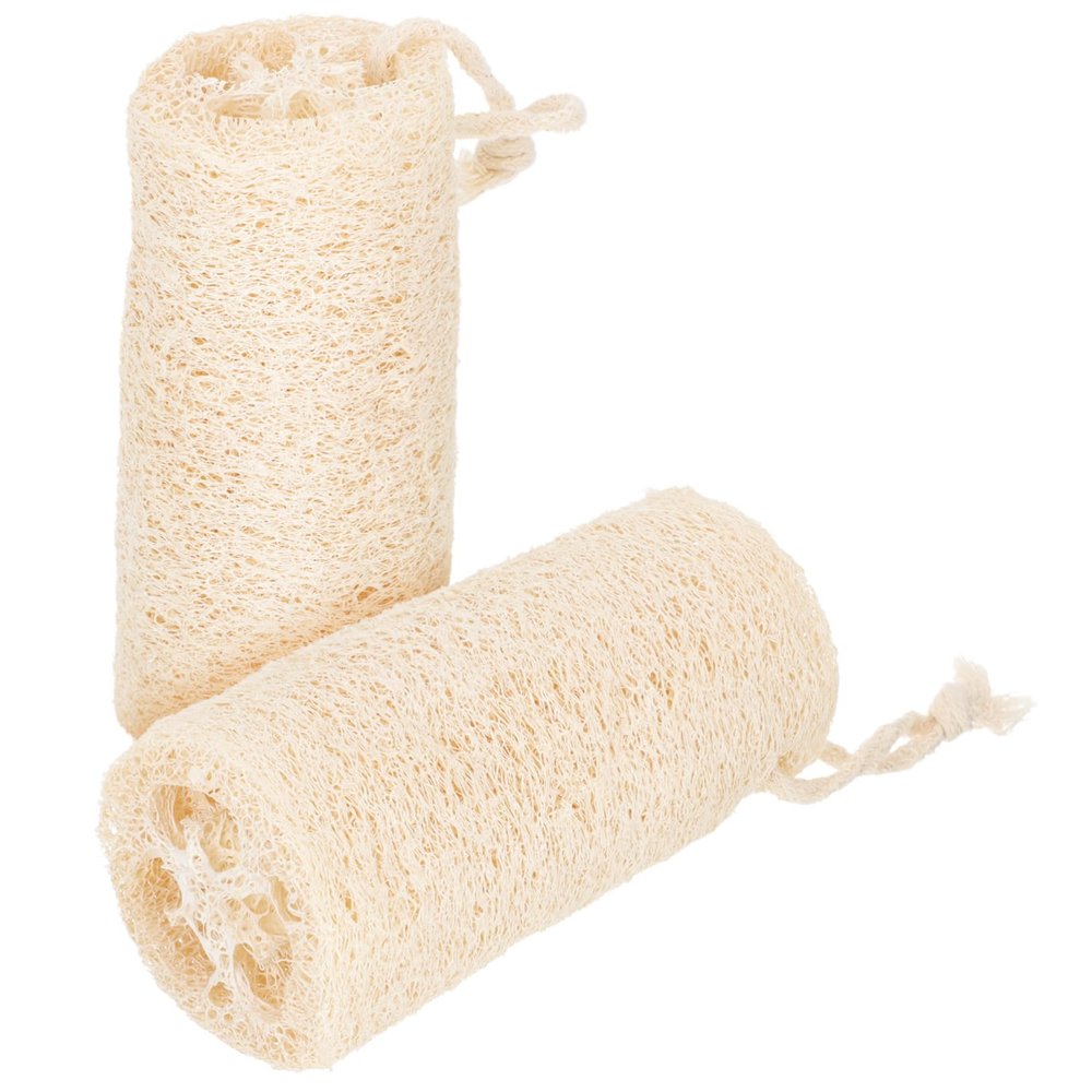 HONMEET 2pcs Loofah Dishcloth Natural Sponge Scrubber for Kitchen Dish Washing Sponges