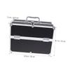 Baluue Handheld Makeup Train Case Organizer for Travel Portable Cosmetics Box Shoulder Strap and Material Black view 3