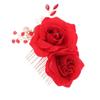 Baluue Bridal Rose Flower Hair Comb Wedding Headpiece Comb Rhinestone Headbands for Women Wedding Headdress view 1