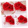 Baluue Bridal Rose Flower Hair Comb Wedding Headpiece Comb Rhinestone Headbands for Women Wedding Headdress view 2
