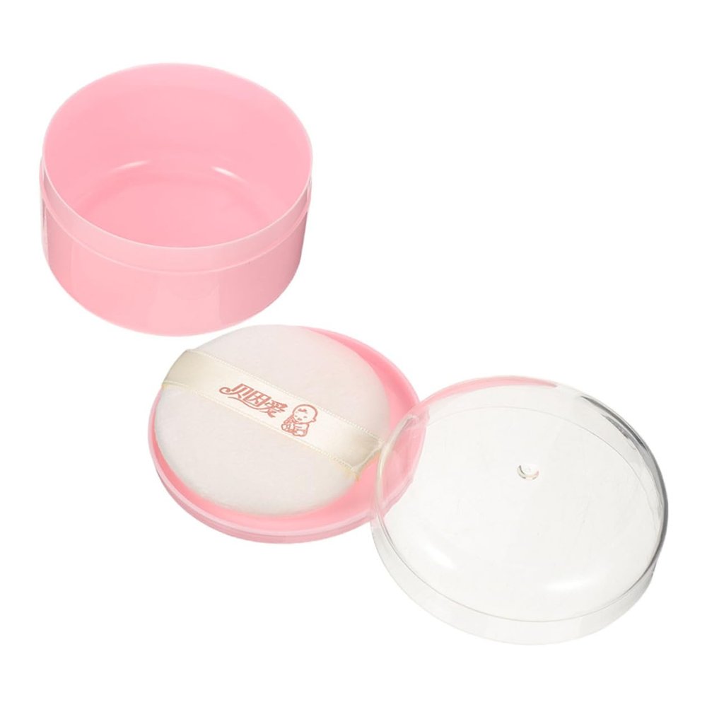 Didiseaon Portable Body Powder Puff Container with Puff Lightweight Travel Storage Holder for Loose Powder Safe Material Easy to Use and Dry Home Travel