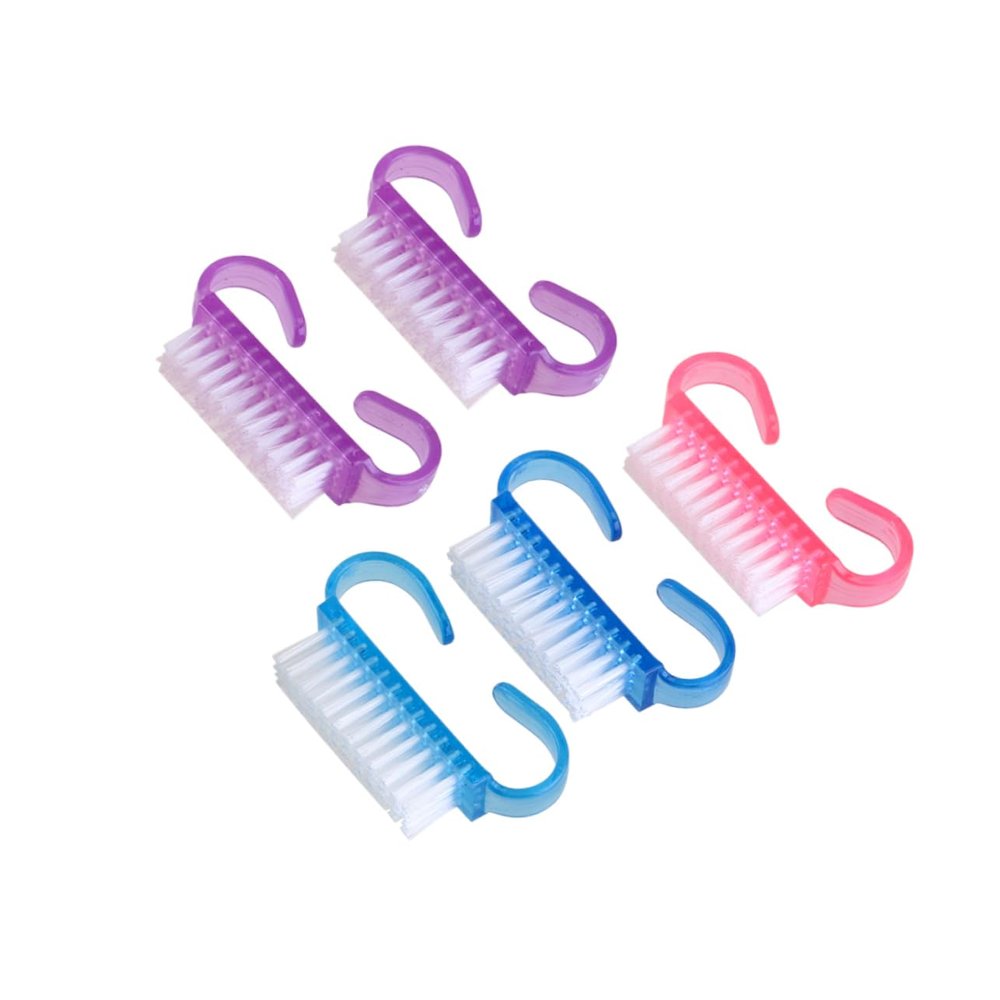 NOLITOY 5 Pack Hand Brush Nail Cleaner Gentle Bristle Dust Brush Nail Scrub for Hand Foot Cleaning Random Color