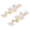 TOVINANNA 2pcs Elegant Pearl Hair Pins Vintage Style Bridal Barrette Rhinestone Headdress for Little Girl Wedding Ceremony view 1