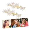 TOVINANNA 2pcs Elegant Pearl Hair Pins Vintage Style Bridal Barrette Rhinestone Headdress for Little Girl Wedding Ceremony view 4