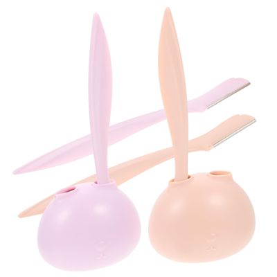 NOLITOY 4pcs Eyebrow Trimmer Mini Makeup Tools for Beginners Safe Portable Eyebrow Razors Romantic Purple for Precise Facial Hair Grooming