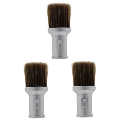 SOESFOUFU 3pcs Salon Hair Duster Brush for Hair Removal and Cleaning Hairdressing Tool for Barbers and Salons Silver Neck Duster Brush for Shaving and Cutting