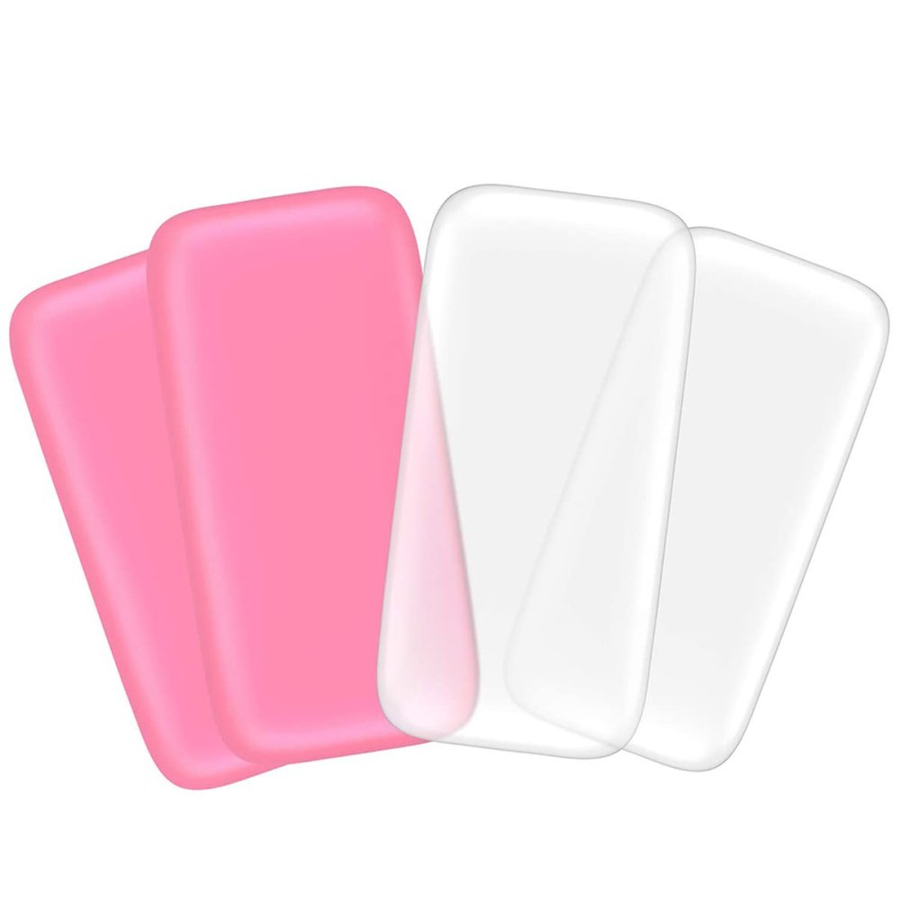 Baluue 4pcs Eyelash Pad Silicone Forehead Stickers for Easy False Eyelash Application Anti- for Sensitive Skin for Beauty Salons and Home Use Transparent Pink