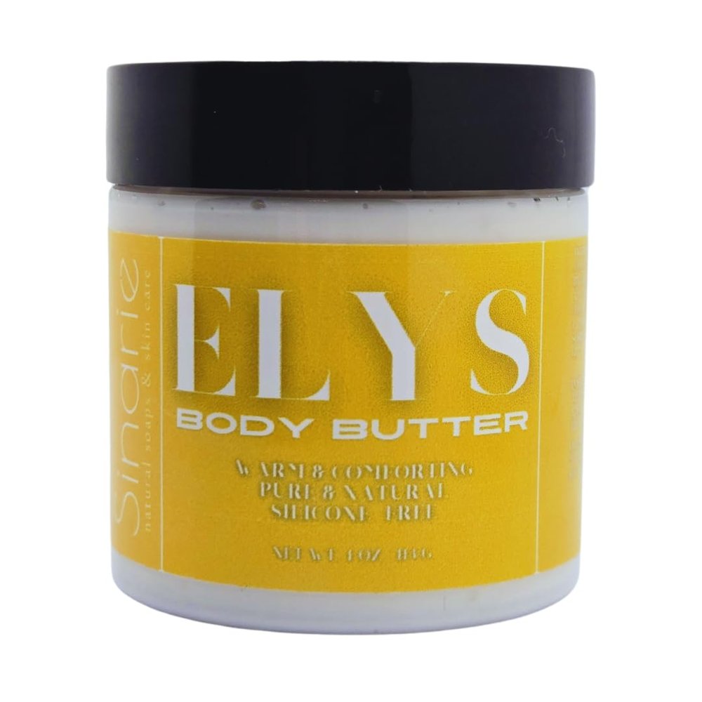 Sinarie Emulsified Body Butter - Luxurious Moisturizing Lotion with Shorea, Squalane, Coconut Oil & Kokum Butter, 4 oz (4 oz., Elys - Warm & Comforting)